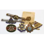 Sweetheart and lapel badges various regiments.