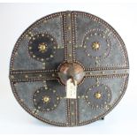 Scottish Targe Clan (Shield) steel mounted. Large and heavy. (Buyer collects)