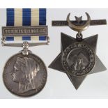 Egypt Medal 1882, undated, with The Nile 1884-85 clasp, engraved (Boat J. Turnbull Manitoba Contgt).