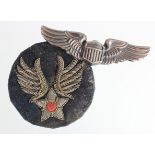 American General aircrew Pilots wings and a bullion sleeve badge