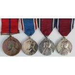 Jubilee Medal 1935 x2, 1937 Coronation Medal, and 1902 Metropolitan Police Coronation Medal to PC