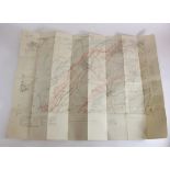 WW1 trench map Blaireville trench corrected 4. 12.16 cotton back in good condition.