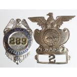 American Police Pittsburgh and Kansas metal badges.