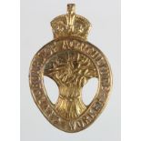 Badge, WW1 period, Board of Agriculture, Land Worker. Maker - Fattorini, Bradford