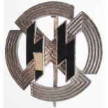 German SS Sports Efficiency breast badge, maker marked