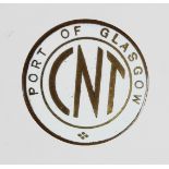 Badge, WW2 period, Port of Glasgow Clyde Navigation Trust brass & enamel badge