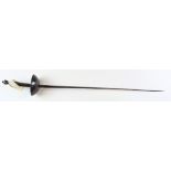 Sword - 19th Century Fencing Foil. Cup hilted guard with wirebound leather grip, Urn pommel.