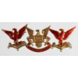 Badges (3) American Eagle Club silver & enamel badges - (WW2 American Club in Charing Cross Road