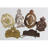 Badges (6) Canadian collars comprising 3 bronze Officer's (includes University of Manatoba O..T.