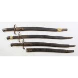 Bayonets - Pattern 1856 Sword Bayonets plus a scabbard leather (no Chape or locket). P'56 dated