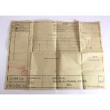 WW2 Scarce set of ordnance plans for forging the head of HE streamline 25pr Mk.1d shell head dated