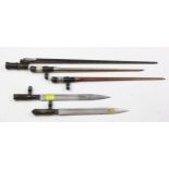 Bayonets - 3 no.9 Bowie bladed no.4 Rifle Bayonets with 2 x No.4 Spike Bayonets, none with