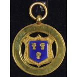 Tribute Medal / Fob in 9ct Gold, engraved (Pte O Borton Aston District, Appreciation of Services