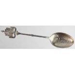 Boer War (just after) silver souvenir spoon for Durban, South Africa with a Kaffir warrior in the