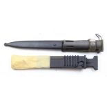 Bayonet/Scabbard - Belgian M1963 FAL in its steel scabbard with integral frog VGC, and a plastic