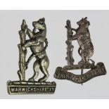 Badges (2) - original Warwickshire Imperial Yeomanry hat badge + an unmarked silver Warwickshire