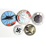 German Lapel badges 5x different types mostly Air Raids