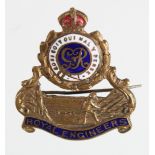 Sweetheart - Royal Engineers brass & enamel badge