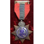 Imperial Service Medal EDVII, Star shaped, Gentleman's issue, unnamed in original Elkington case.