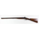 Double Barrelled 12 Bore Victorian Percussion Shotgun. Barrels 28" engraved locks and iron