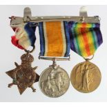 1915 star Trio named to 1394 Pte S A Lester A.P.C. (A.Cpl on pair). Army Pay Corps. (3)