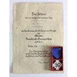 German 25 year faithful service medal boxed together with a certificate named Emil Jackel and