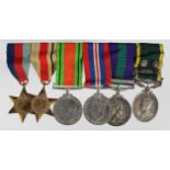 Group mounted as worn - 1939-45 Star, Africa Star, Defence and War Medal, GSM QE2 with Cyprus