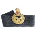 RAF King’s Crown Group Captain bullion Cap Badge, on original woven cap band. In excellent