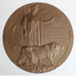Death Plaque for Captain Andrew Guy Hutcheson 9th Bn Cameronians (Scottish Rifles). Killed In Action