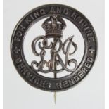 WW1 silver New Zealand wound badge No. N.Z. 23817