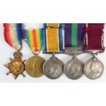 1915 Star Trio (54795 Gnr J S Drake RFA) (A-Sjt on Pair), GSM GV with N.W.Persia clasp (54795 A-