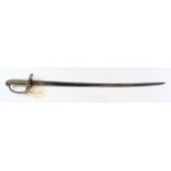 Sword - an 1822 Pattern Infantry Officers Sword, no Scabbard. Pipe back blade 32". Brass Gothic Hilt