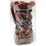 Duke of Wellington, 19th century, In Memorium treacle glaze pottery Toby Jug - very difficult to
