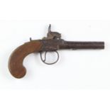 Pistol - US Single Shot, turn off barrel Pocket Pistol circa. 1840. Lock plate signed 'Booth' and