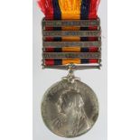 QSA with 4 clasps OFS/TR/SA01/SA02 to 4850 Pte H. Malyon Essex Rgt. Medal possibly restored. With