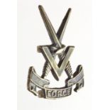 Badge a Far East V Force cap badge, local sand cast made