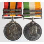 QSA with bars CC/OFS (3357 Pte H Goodwin Cheshire Regt) and KSA with bars SA01/SA02 (3357 Pte H