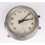 German Chrome case ships Clock the enamel dial with Arabic numerals marked Chronometerwerke Wenpe