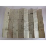 WW1 trench map Combles trenches corrected 13.7.16 cotton back in good condition.