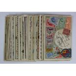 Stamp cards. Novelty postcards published and all embossed Zieher c1906, incorporating images of