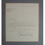 MacDonald (Ramsay, 1866-1937), An original typed letter on House of Commons embossed paper, signed