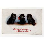 Louis Wain cats postcard - Tuck: They say we’re lucky! So we’ve come! Postally used Maidstone 1925.