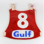 Belle Vue Speedway Race jacket for rider No '8'. Circa late 1970's. With 14x riders signatures to