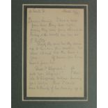 Nightingale (Florence, 1820-1910). An original three-sided manuscript letter, signed by Florence