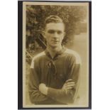 Football postcard b&w RP of Joe Miller, Middlesborough c1920's, by Simpson. Miller played between