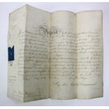 Commission document for Capt Philip Harris to be Major 10th July 1844, 70th Bengal Native