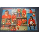 Football Liverpool 60x40" Sun Wall Poster signed by Steve Heighway and Alec Lindsay c1972/74.