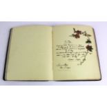 Leather album, circa late 19th to early 20th Century, including numerous drawings, illustrations,