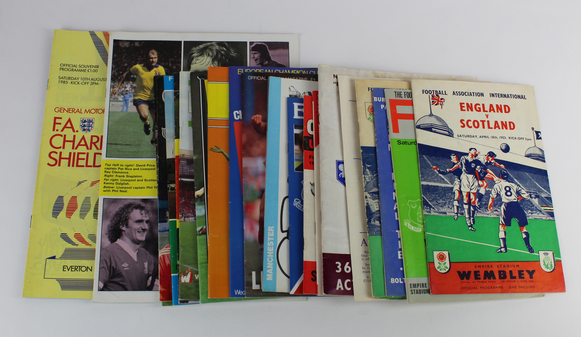 Football programmes - inc 17x Cup/European/International 1970's & 1980's. With 10x Cup and