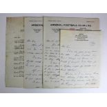 Arsenal FC, interesting letters by Bob Hall and Billy Wright, from Bob Hall (3) letter in own hand